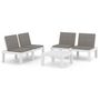 Voir la diapositive 2 : VIDAXL Salon de jardin 3 pcs avec coussins Plastique Blanc