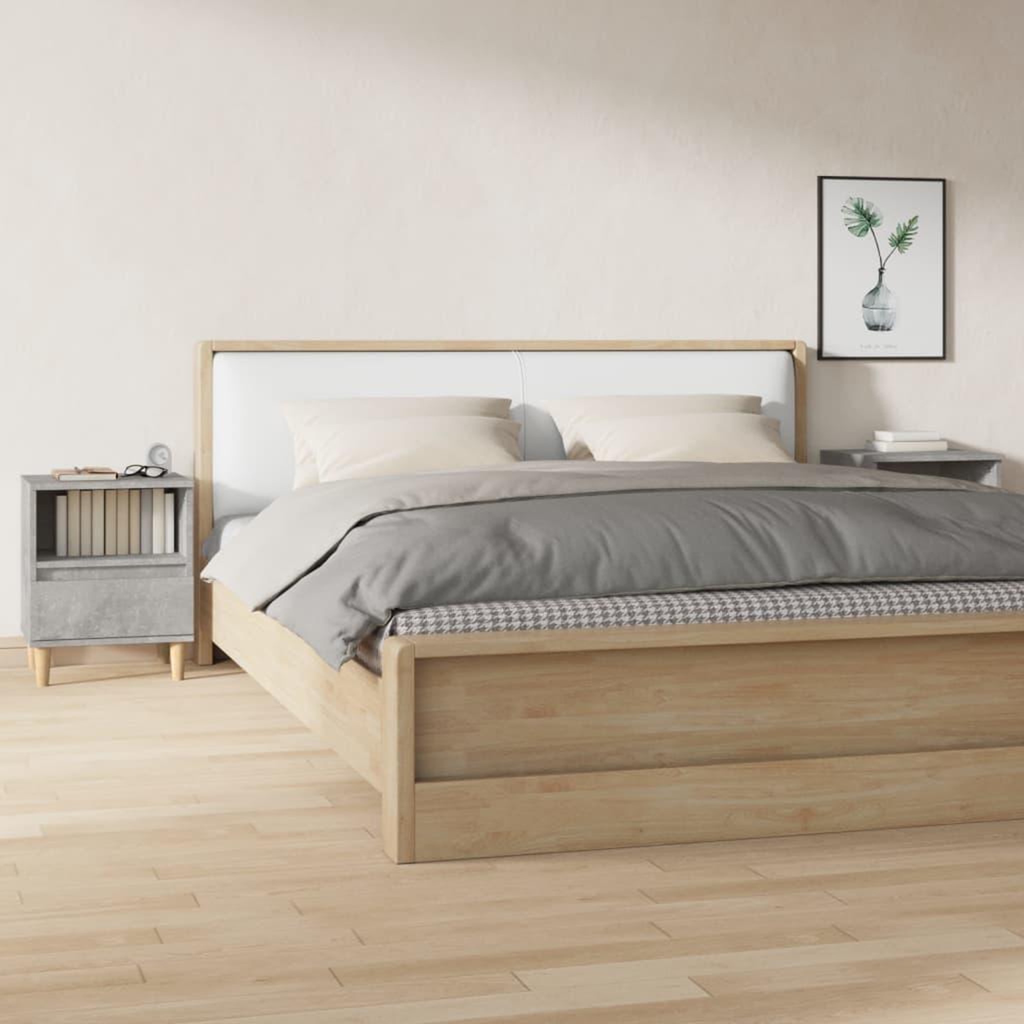 Voir la diapositive 1 : VIDAXL Tables de chevet 2 pcs Gris beton 40x35x50 cm