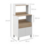 Voir la diapositive 3 : HOMCOM Meuble de rangement desserte de cuisine pour micro-ondes avec placard tiroir étagère supérieur 60 x 40 x 131 cm naturel et blanc