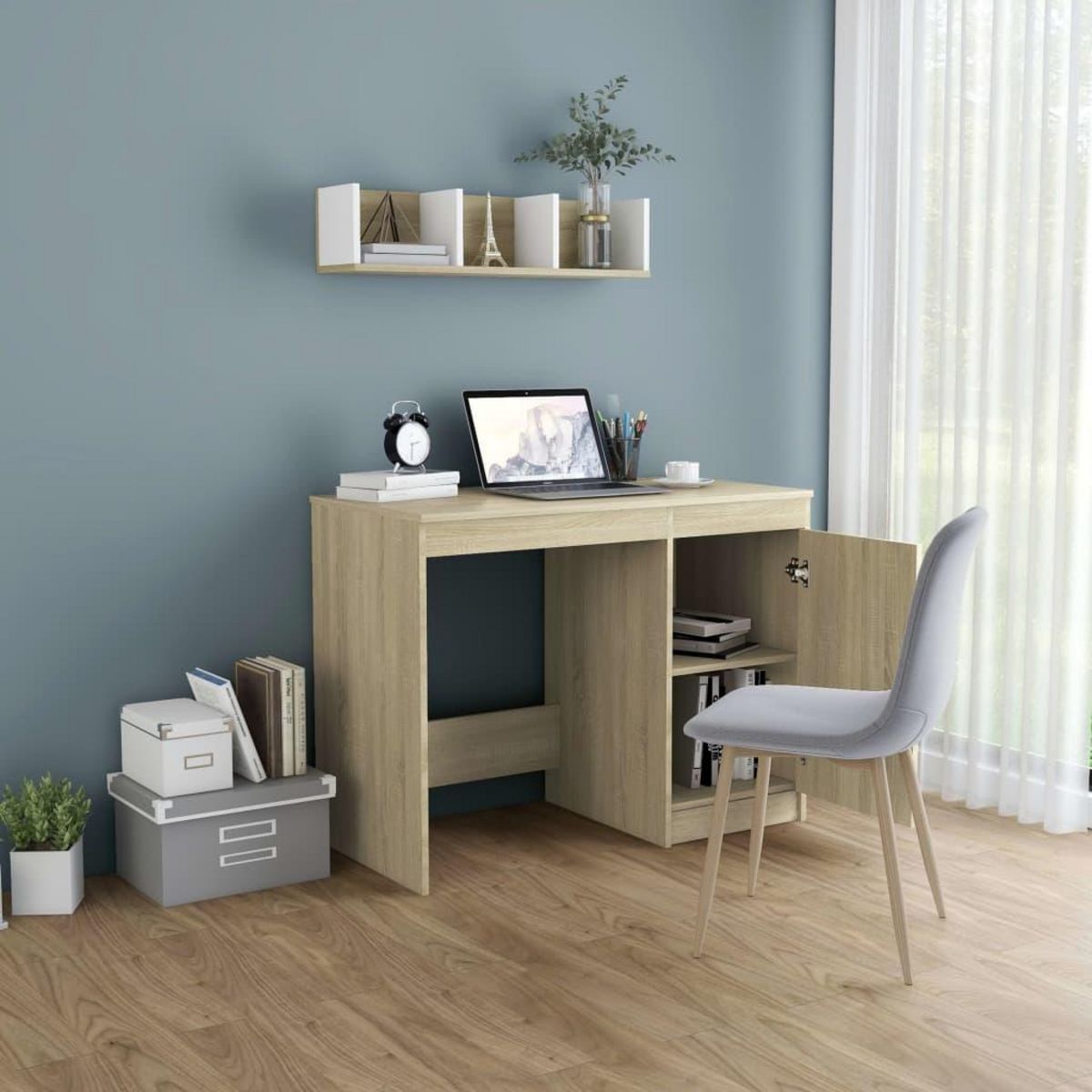 VIDAXL Bureau Chene sonoma 100x50x76 cm Bois d'ingenierie