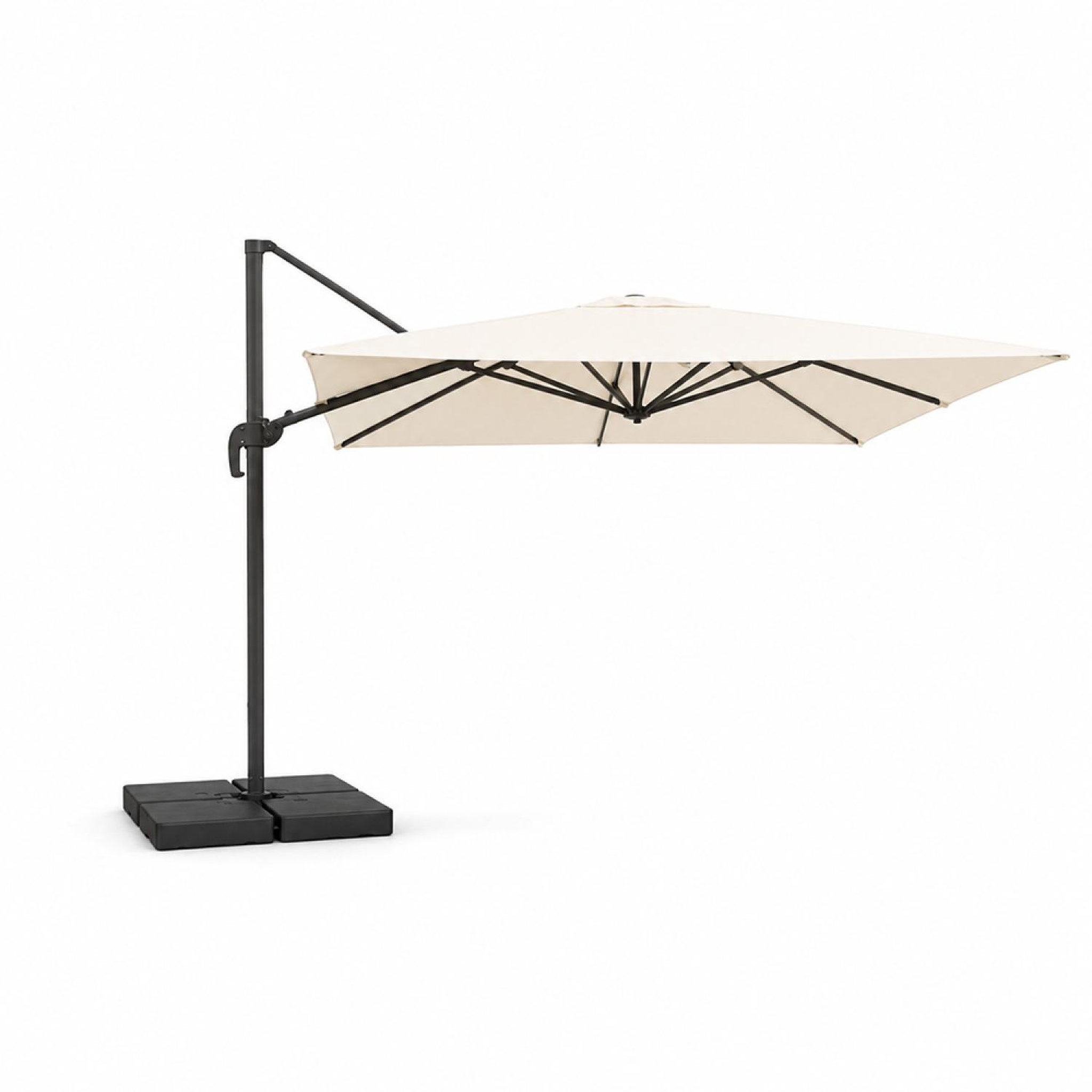 CONCEPT USINE Parasol rectangulaire 4x3m déporté rotatif écru en aluminium cezir