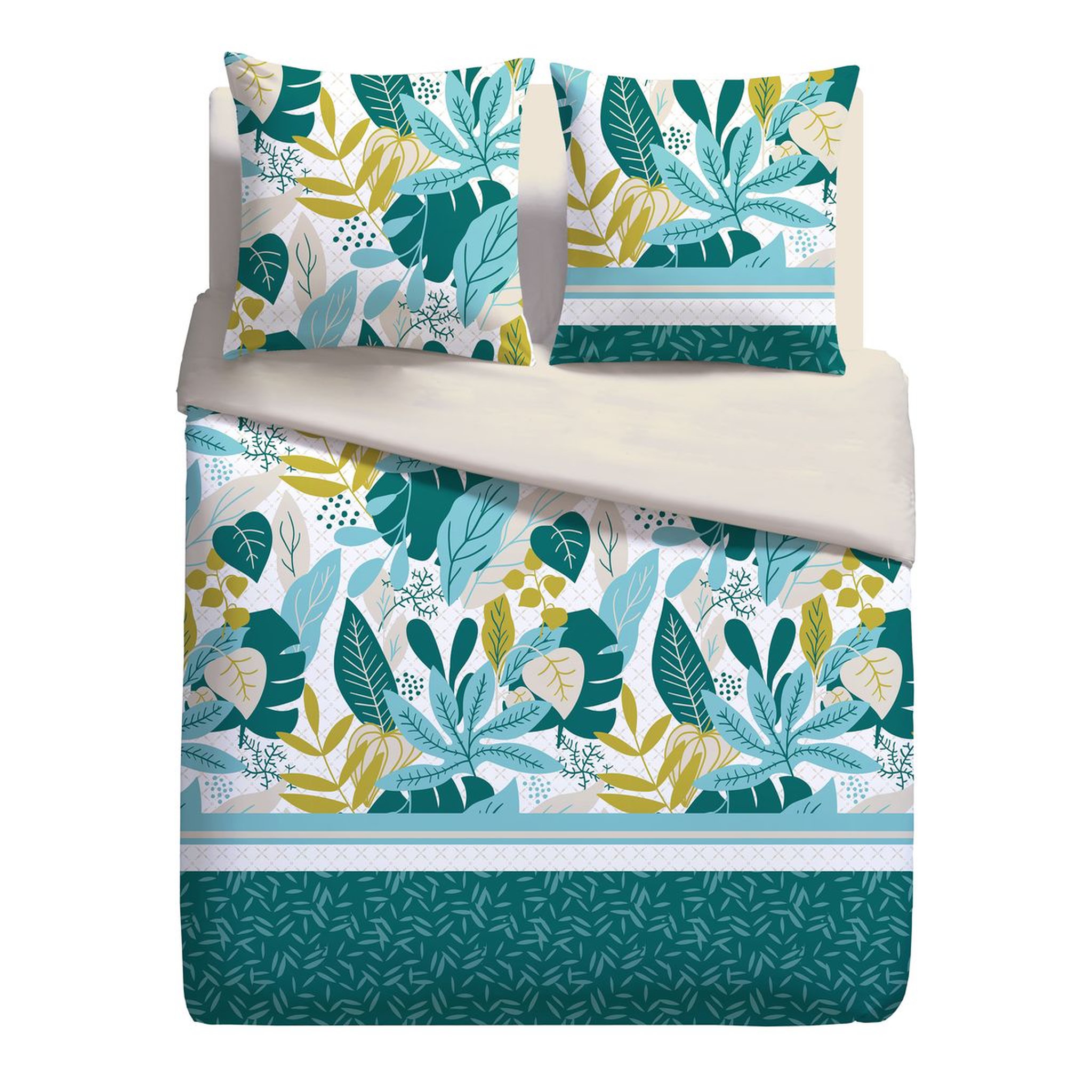Voir la diapositive 2 : Parure housse de couette fantaisie en microfibre AKELA