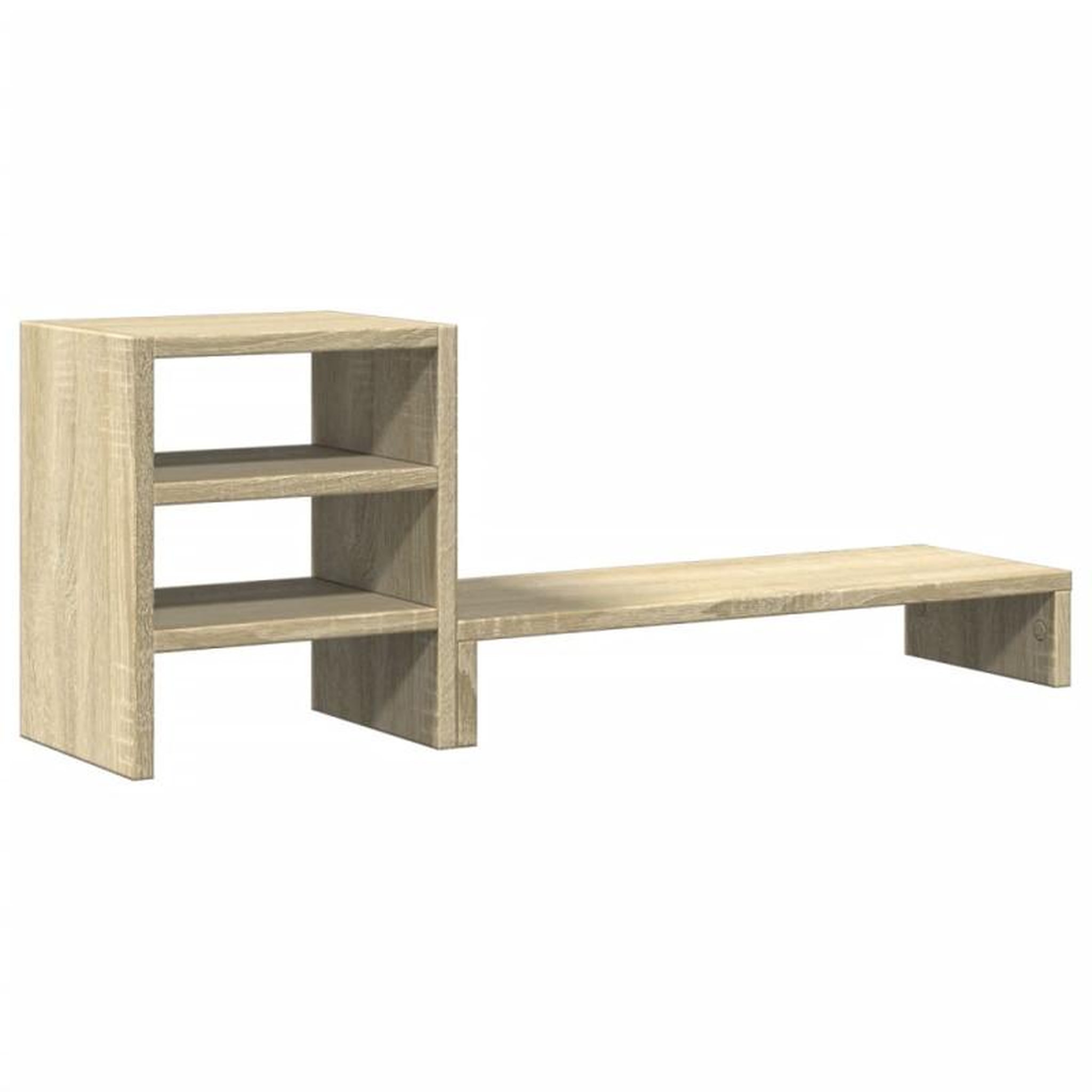 Voir la diapositive 2 : VIDAXL Support de moniteur et organisateur de bureau bois d ingénierie