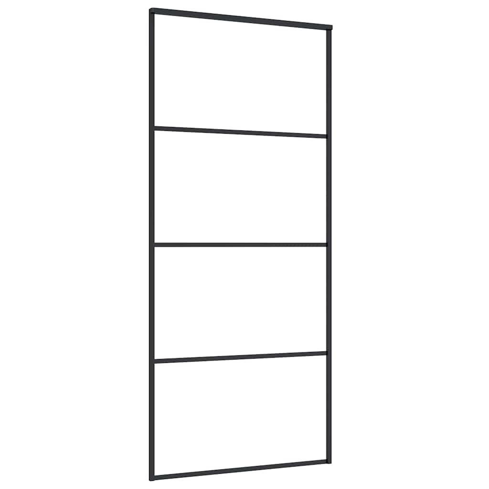 Voir la diapositive 5 : VIDAXL Porte coulissante kit de quincaillerie noir 90x205 cm verre ESG