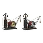 AAAAA Horloge de table DKD Home Decor Doré Argenté Fer Vintage 40,5 x 15 x 32,5 cm (2 Unités)