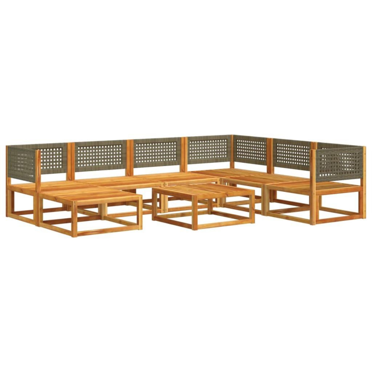VIDAXL Salon de jardin avec coussins 8 pcs bois massif d'acacia