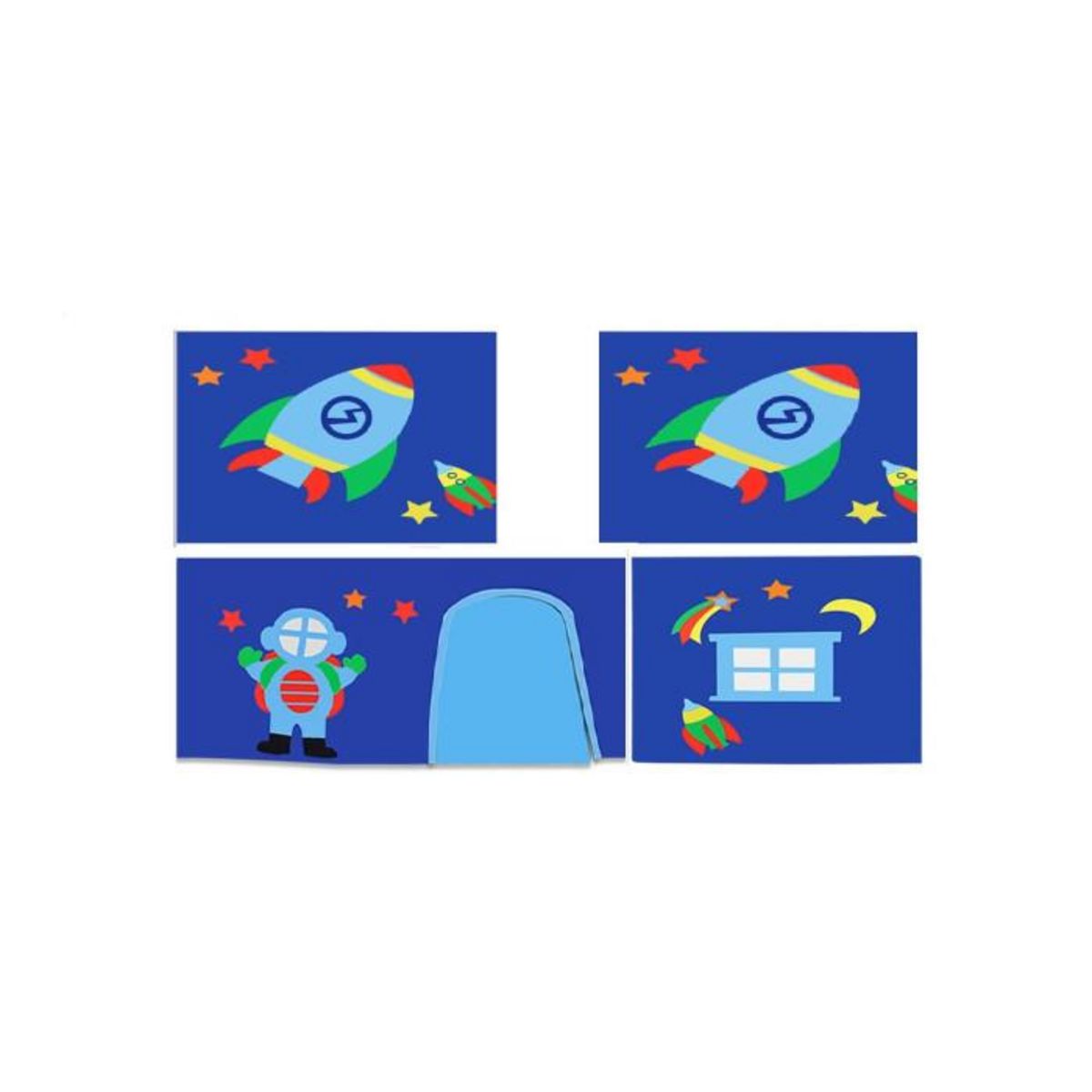 Paris Prix Lit Enfant Toboggan, Tente & 3 Pochettes  Scott Astro  90x200cm Blanc