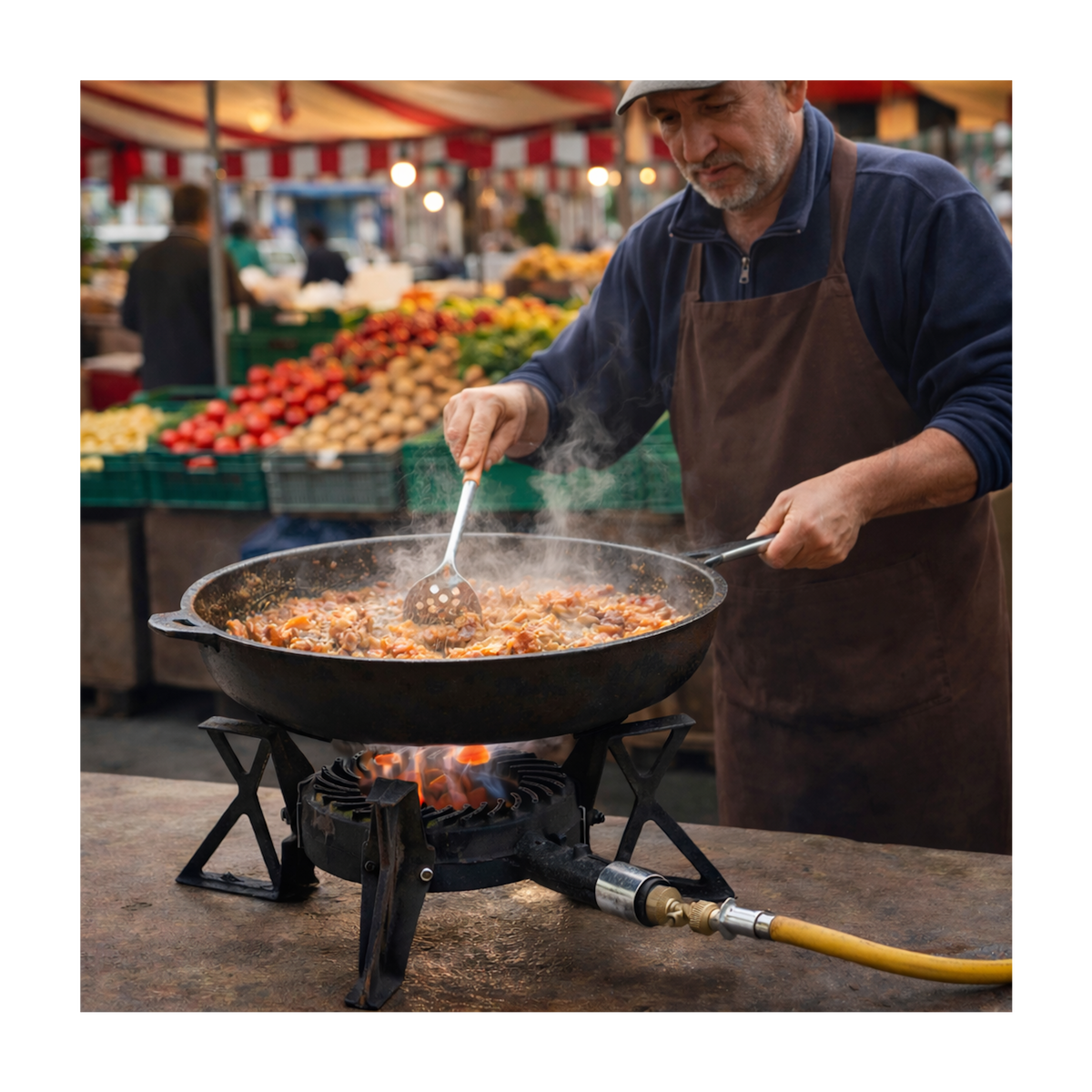 INTEC Rechaud gaz fonte véritable 7.5 kW 3 pieds Traiteur Réchaud portable Gaz Butane ou Propane Puissance réglable