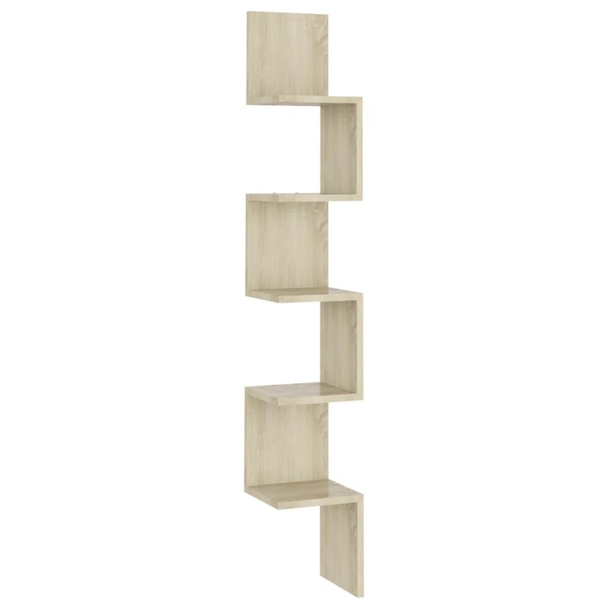 Voir la diapositive 2 : VIDAXL Etagere d'angle murale Chene sonoma Bois d'ingenierie