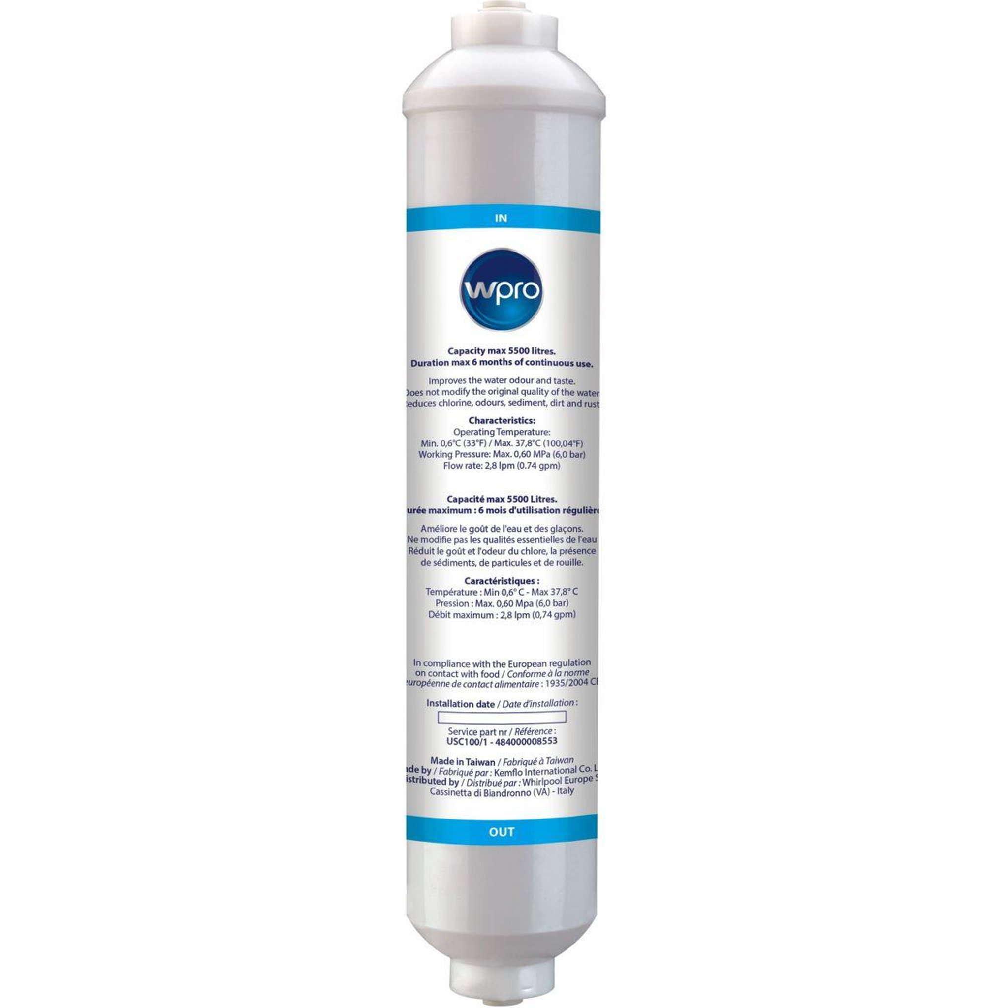 Voir la diapositive 4 : WPRO Filtre à eau Lot de 2 x USC100/1 - sms200