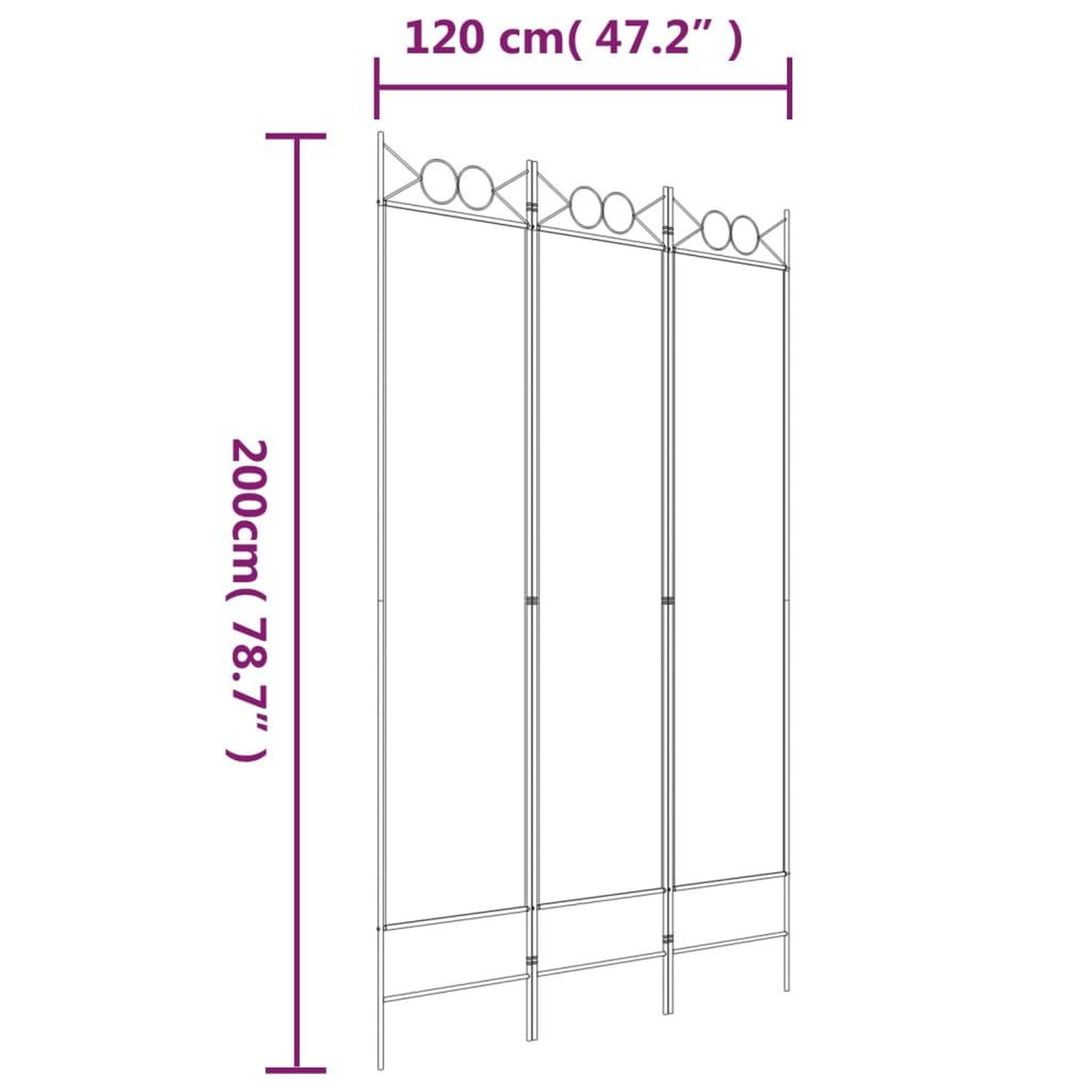 Voir la diapositive 6 : VIDAXL Cloison de separation 3 panneaux marron 120x200 cm tissu