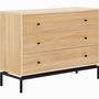 Voir la diapositive 3 : HOMIFAB Commode 3 tiroirs effet bois 105 cm - Talia