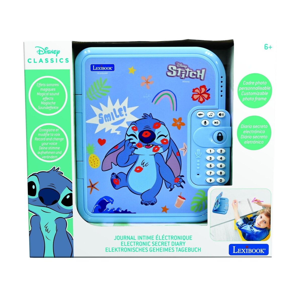 Lexibook Journal intime électronique avec coffre-fort Stitch