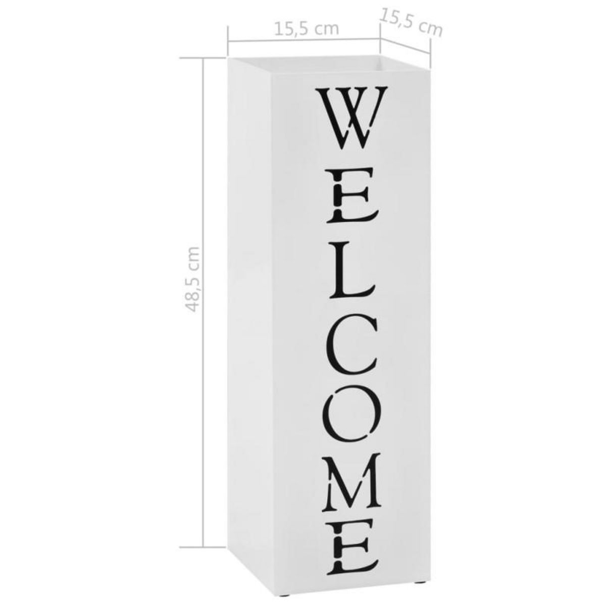 VIDAXL Porte parapluie Welcome Acier Blanc