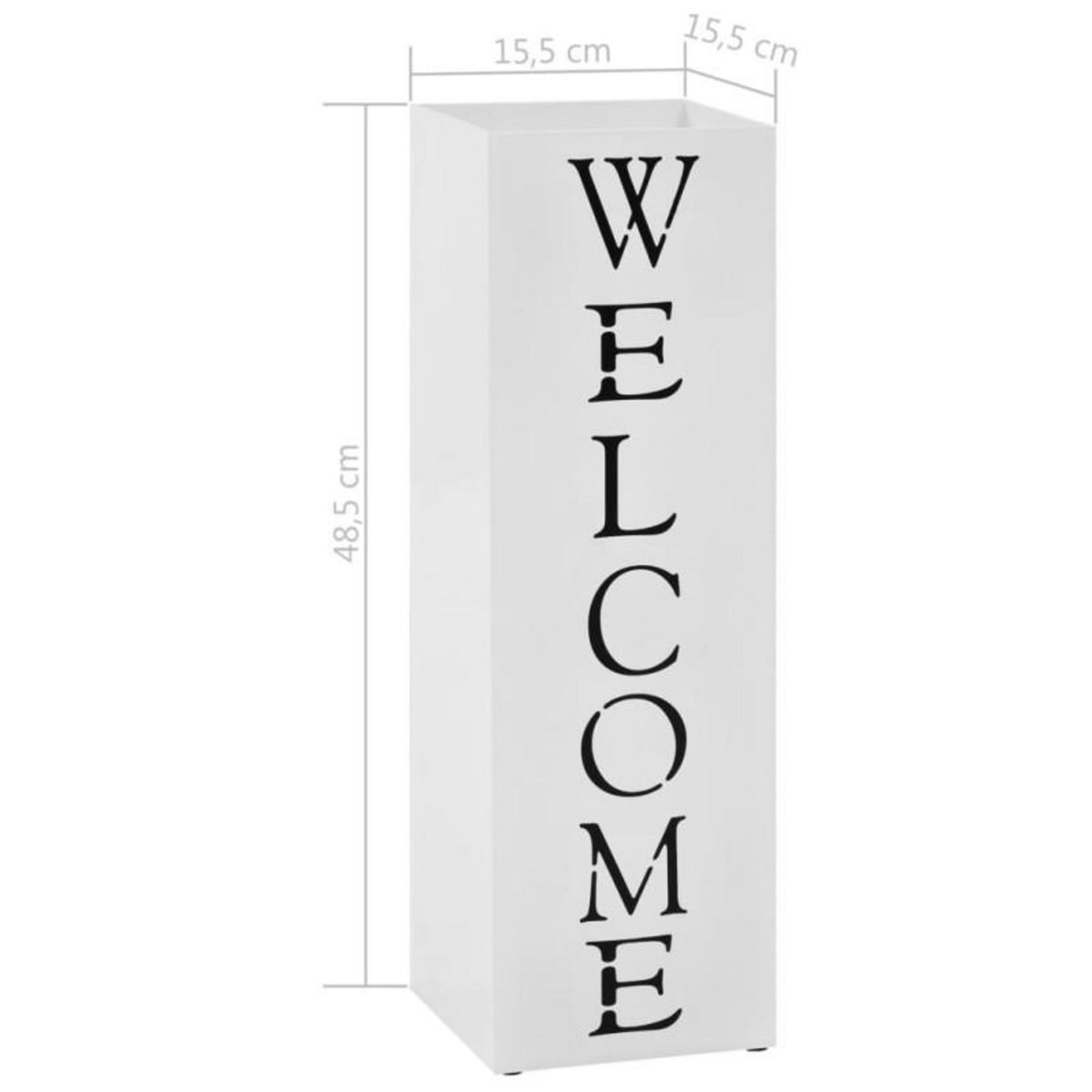 VIDAXL Porte parapluie Welcome Acier Blanc