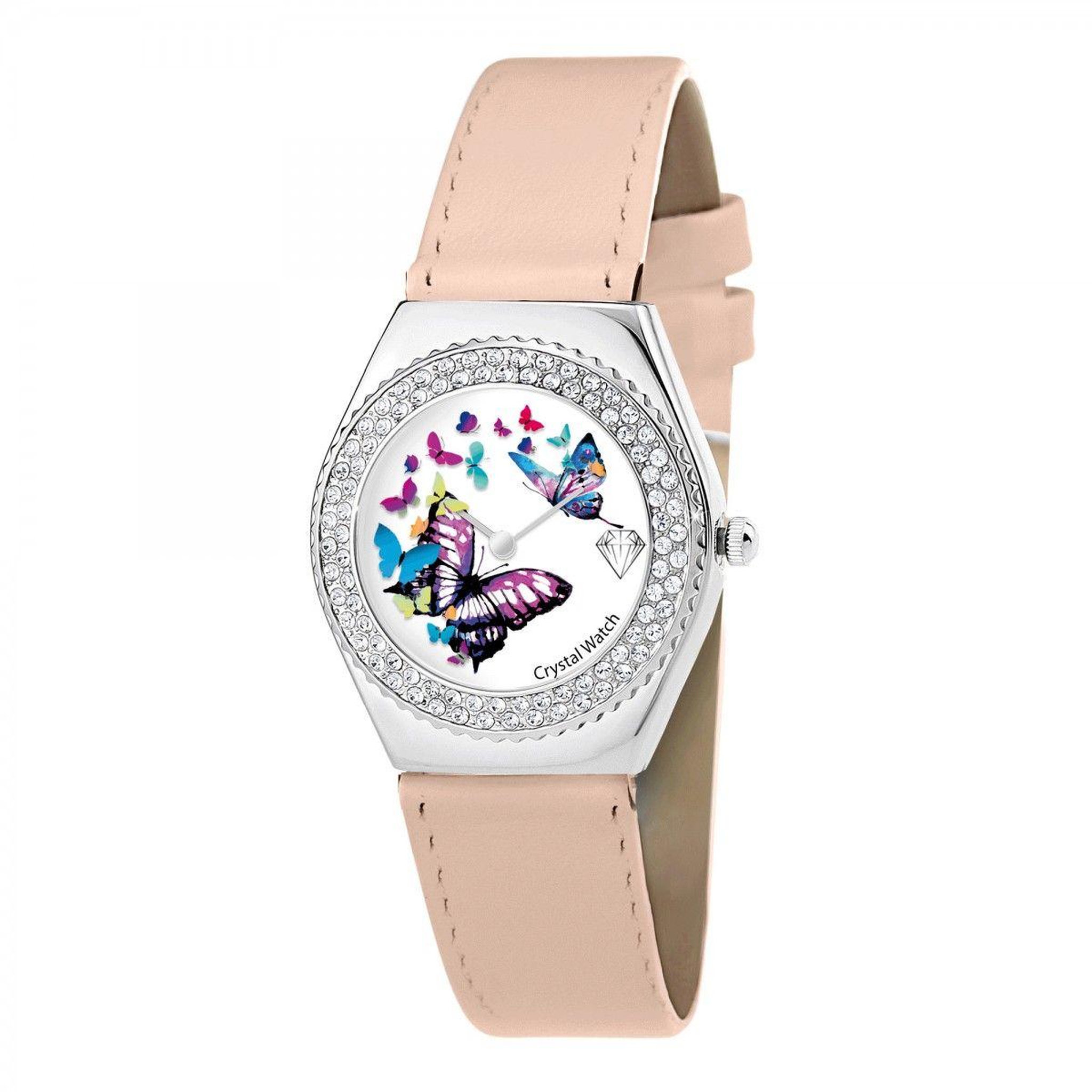 Voir la diapositive 3 : SC CRYSTAL Montre Alysson papillon à mouvement tournant SC Crystal ornée de Cristaux scintillants