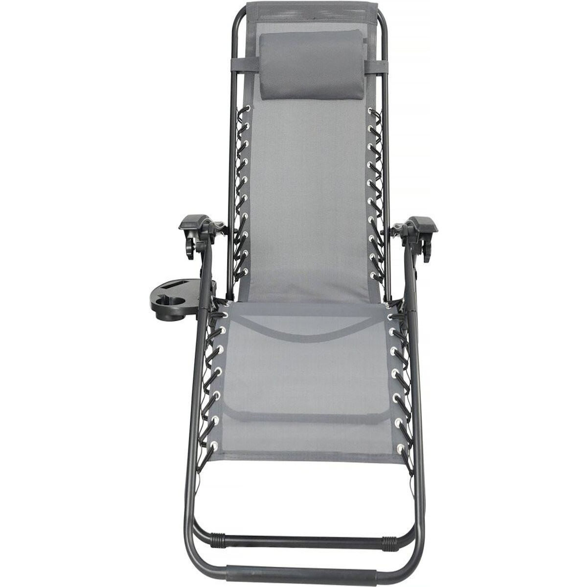 Habitat et Jardin Lot de 2 fauteuils de jardin inclinable zéro gravité  Sintra  - Gris