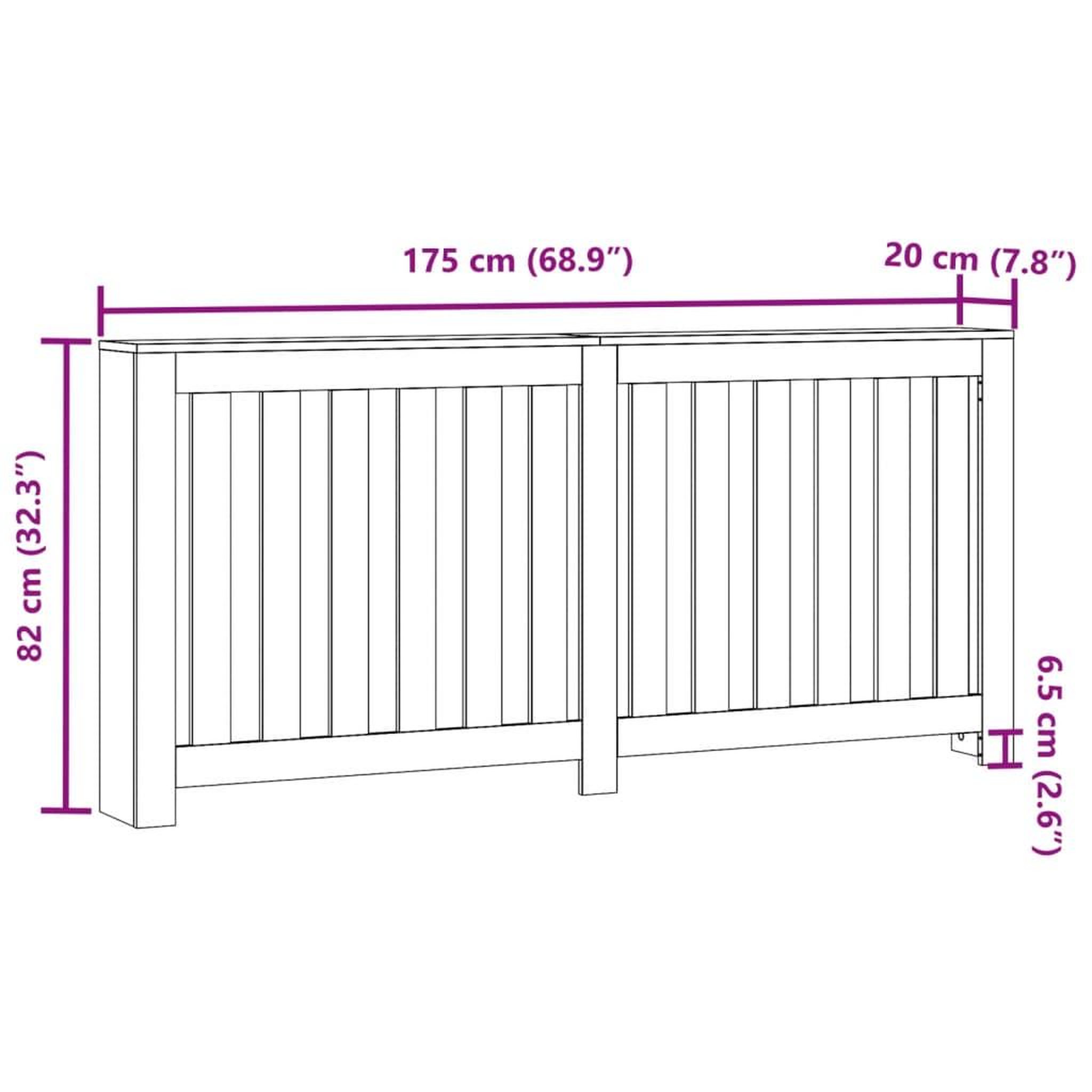 Voir la diapositive 6 : VIDAXL Cache-radiateur chene fume 175x20x82 cm bois d'ingenierie