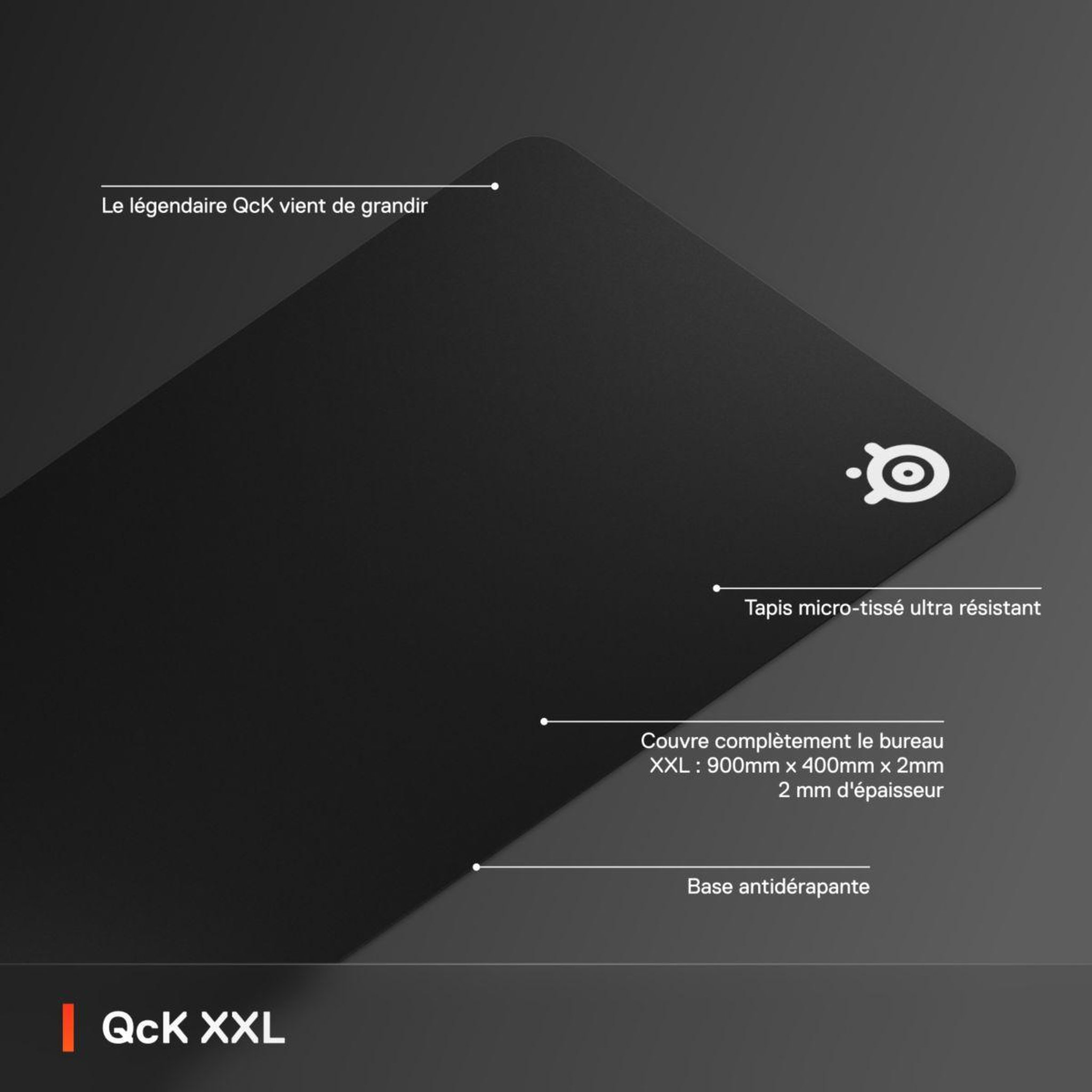 Voir la diapositive 2 : STEEL SERIES Tapis de souris qck xxl