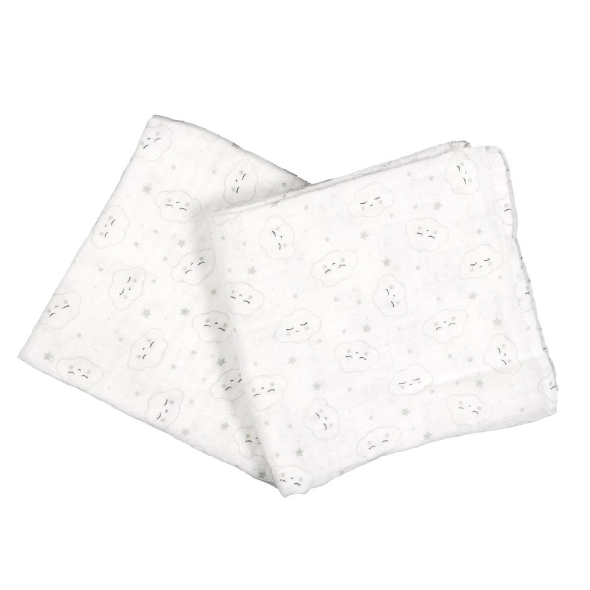 Tom & Zoé Lot de 2 langes pour bébé  coton  70x70cm blanc