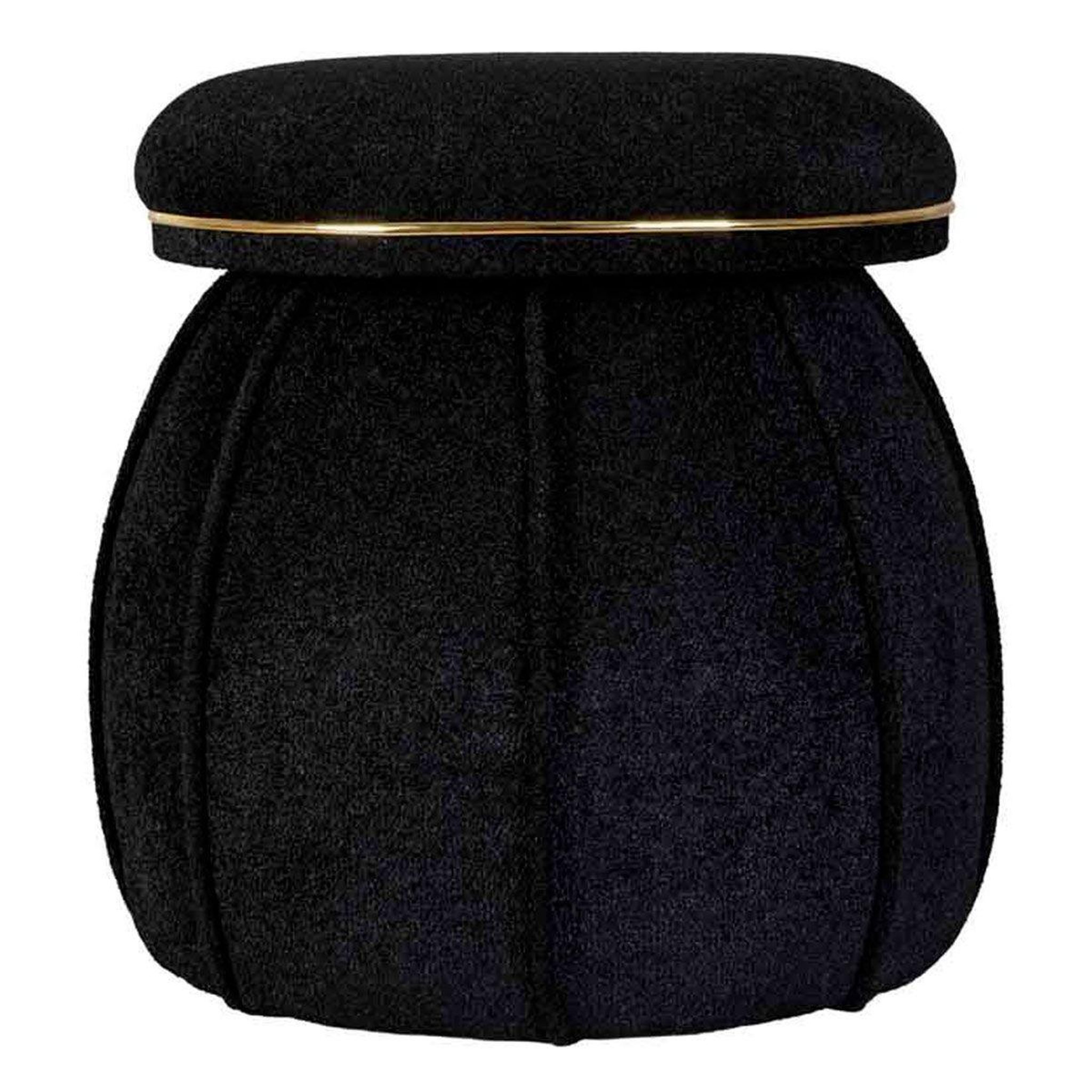 Paris Prix Tabouret rond déco  corin  55cm noir & or
