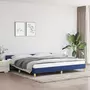 VIDAXL Cadre de lit avec tete de lit Bleu 200 x 200 cm Tissu