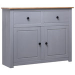 VIDAXL Buffet Gris 93x40x80 cm Pin solide Assortiment Panama