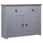 Voir la diapositive 1 : VIDAXL Buffet Gris 93x40x80 cm Pin solide Assortiment Panama