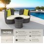 Voir la diapositive 2 : tectake Salon de jardin avec cadre en aluminium gris