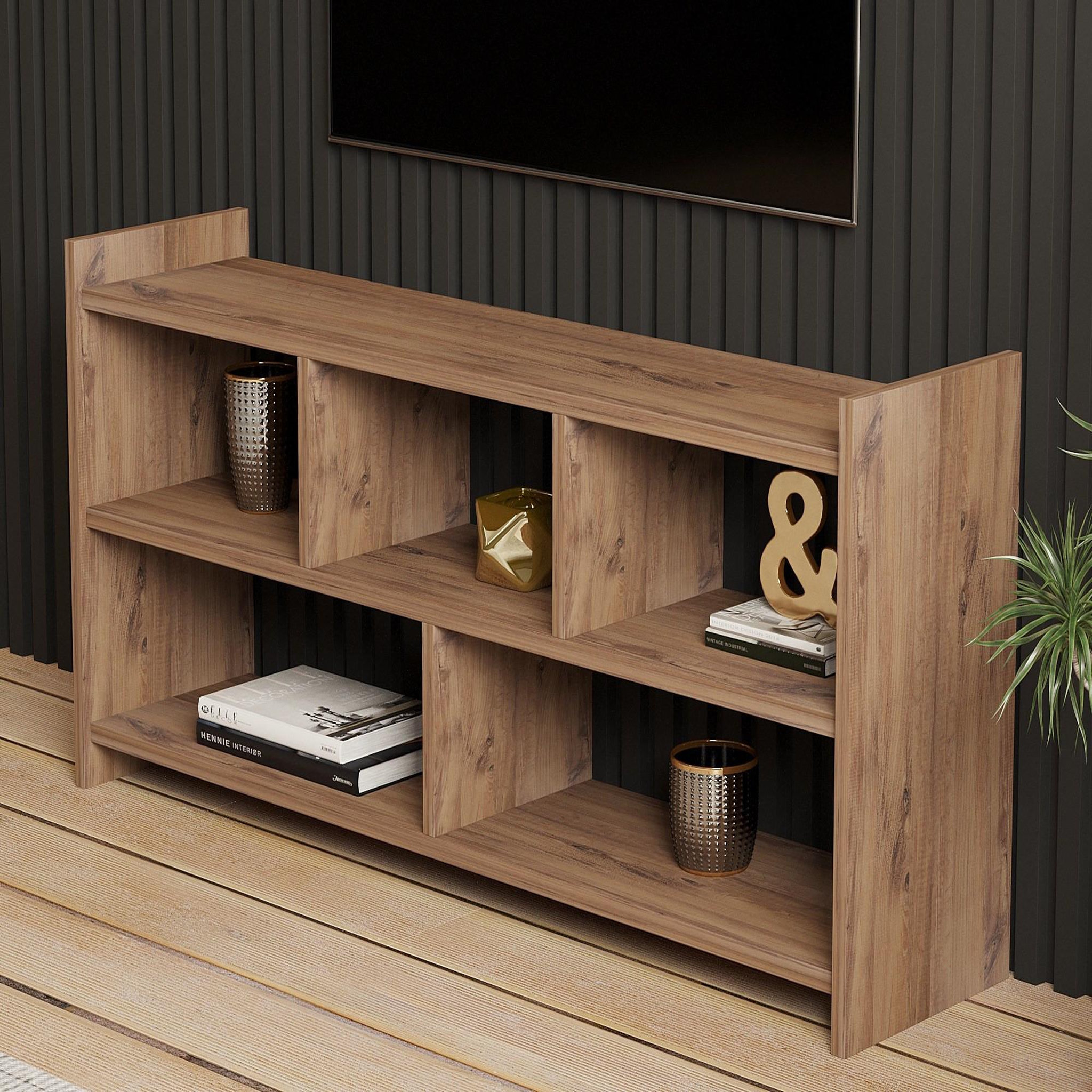 Voir la diapositive 4 : Habitat et Jardin Meuble tv en bois  pera  - 117 x 28 x 55 cm - pin atlantique