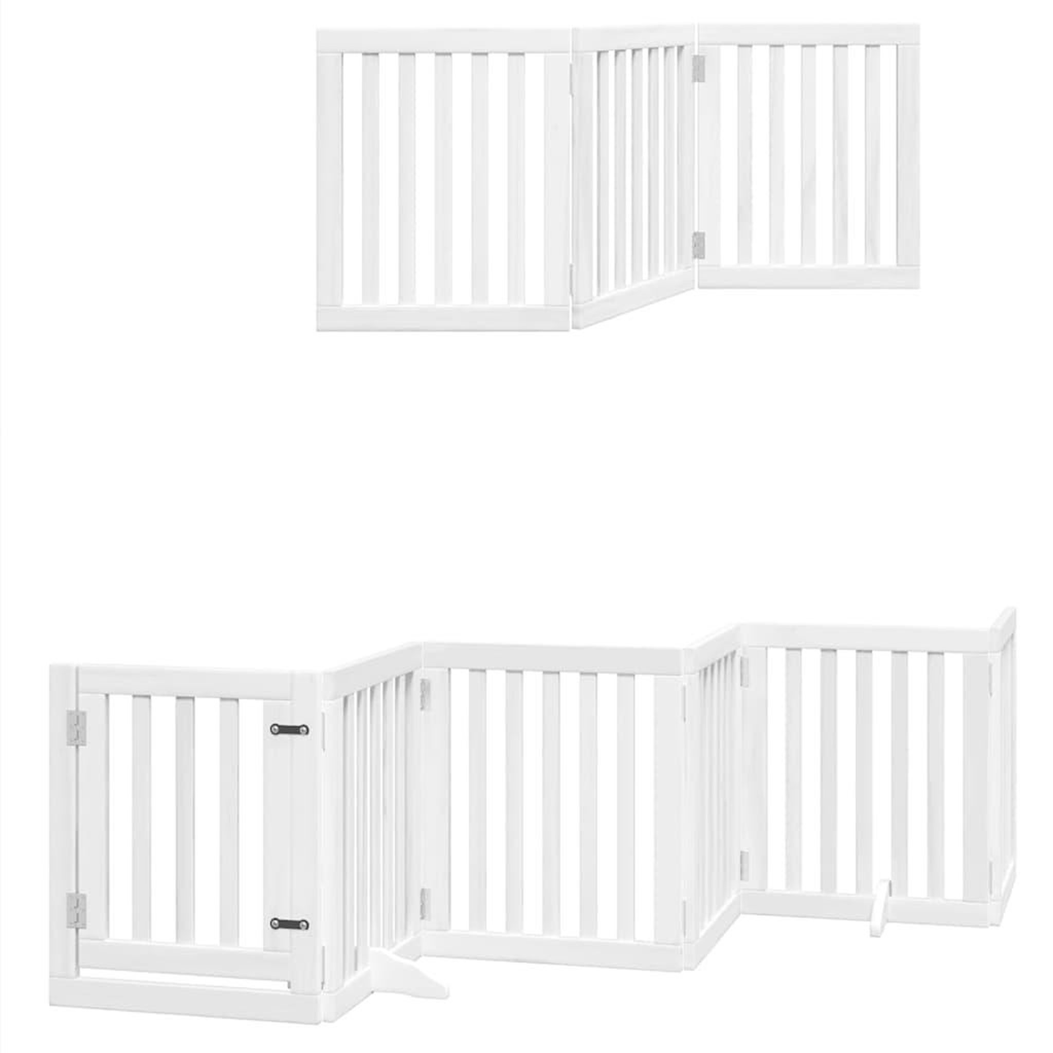 Voir la diapositive 6 : VIDAXL Barriere pour chien porte pliable 9panneaux blanc bois peuplier