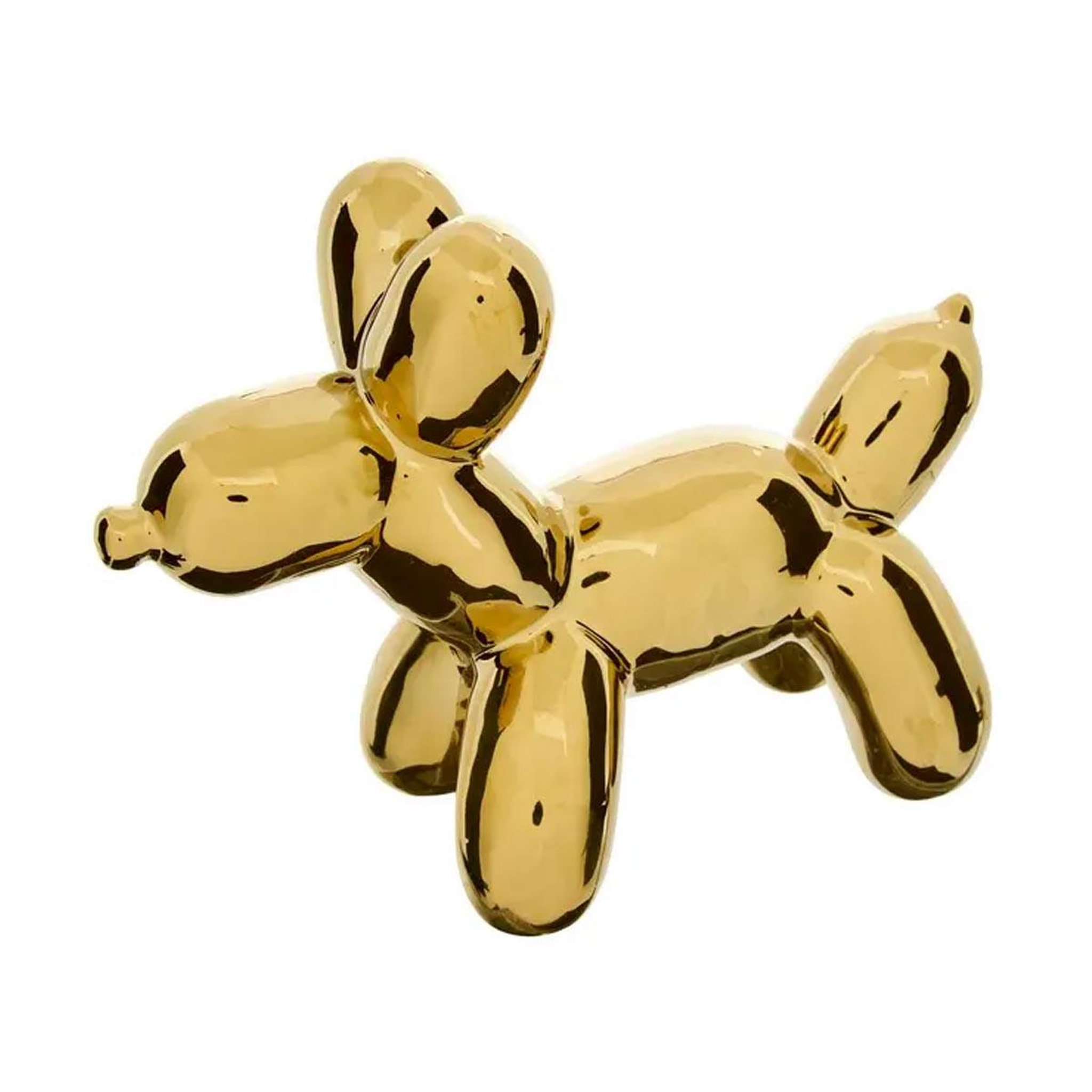 ATMOSPHERA Statuette déco chien en céramique  théo  19cm doré