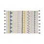 Lorena Canals Tapis coton motif indien - beige bleu - 140 x 200