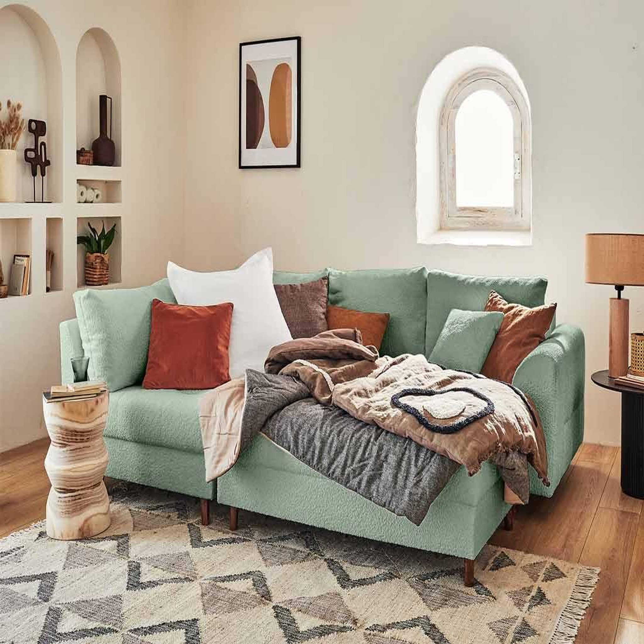 Voir la diapositive 4 : LISA DESIGN Rune - pouf modulable - en tissu bouclette