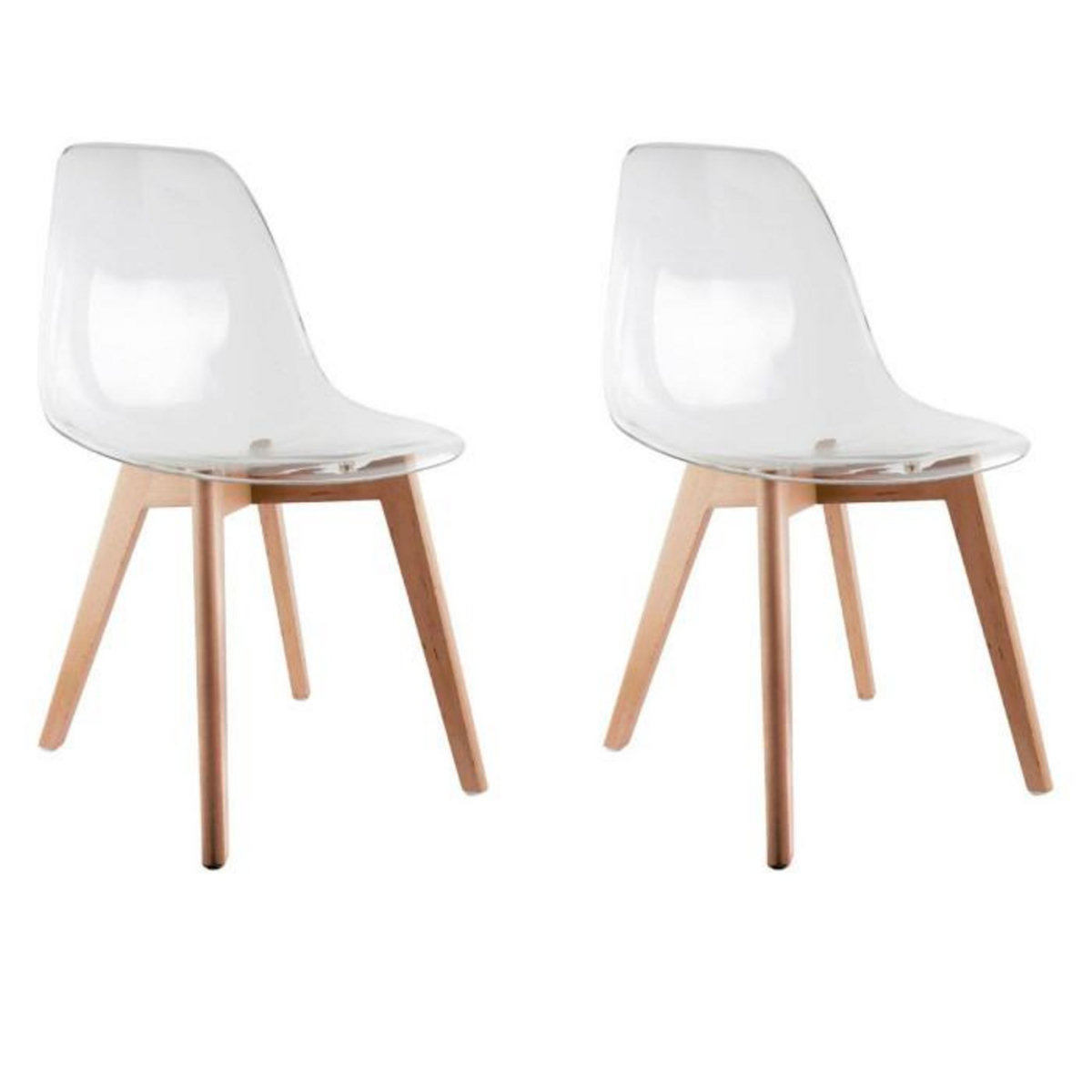 Paris Prix Lot de 2 Chaises Scandinave  Vika  83cm Transparent