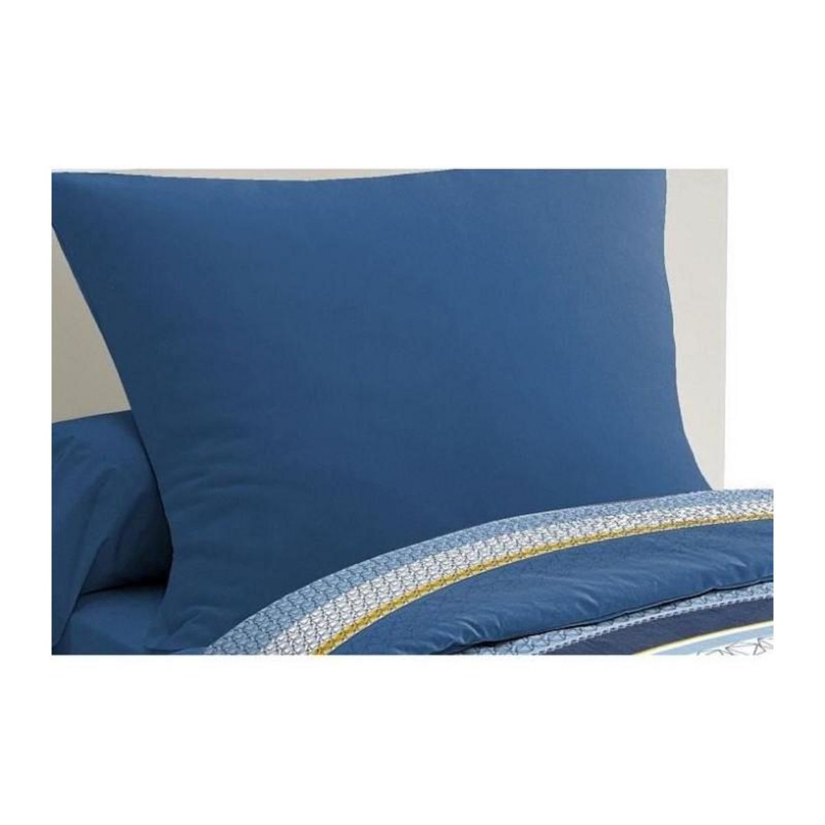 HOME LINGE PASSION Parure de couette microfibre HOME PASSION STANIS - 1 housse de couette 140 x 200 cm + 1 taie d'oreiller 63 x 63 cm - Bleu