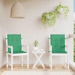 VIDAXL Coussins de chaise de jardin a dossier bas lot de 2 vert