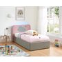 Voir la diapositive 1 : Lit coffre 90x190cm avec sommier LED et tête de lit NUAGE