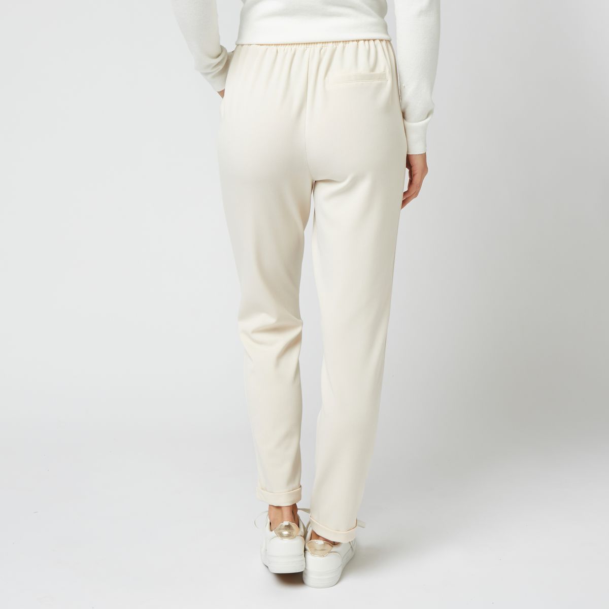 INEXTENSO Pantalon molleton élastiqué blanc femme