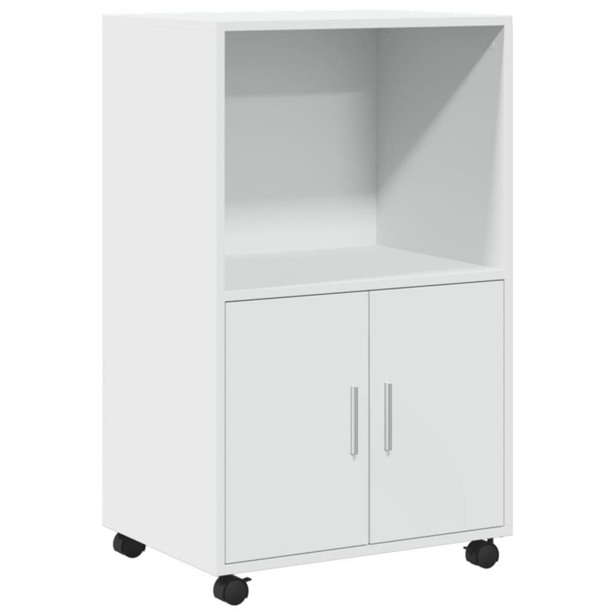 VIDAXL Armoire a roulettes blanc 55x40x91 cm bois d'ingenierie