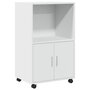 Voir la diapositive 2 : VIDAXL Armoire a roulettes blanc 55x40x91 cm bois d'ingenierie