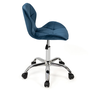 Voir la diapositive 6 : ID MARKET Chaise de bureau ROBINE velours bleu à roulettes