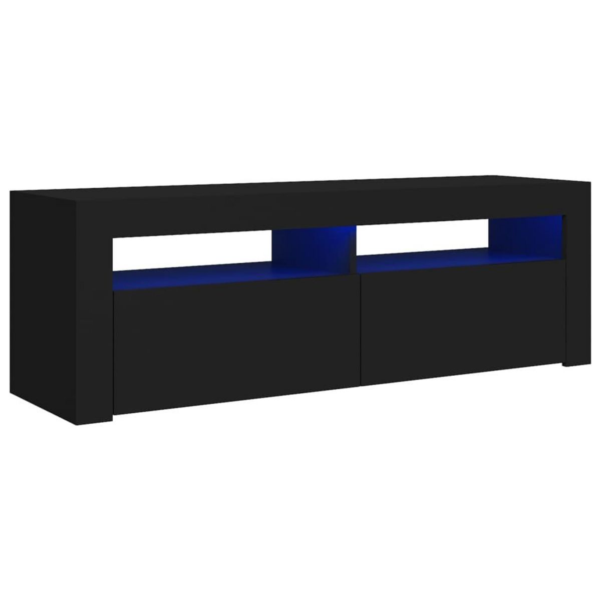 VIDAXL Meuble TV avec lumieres LED noir 120x35x40 cm