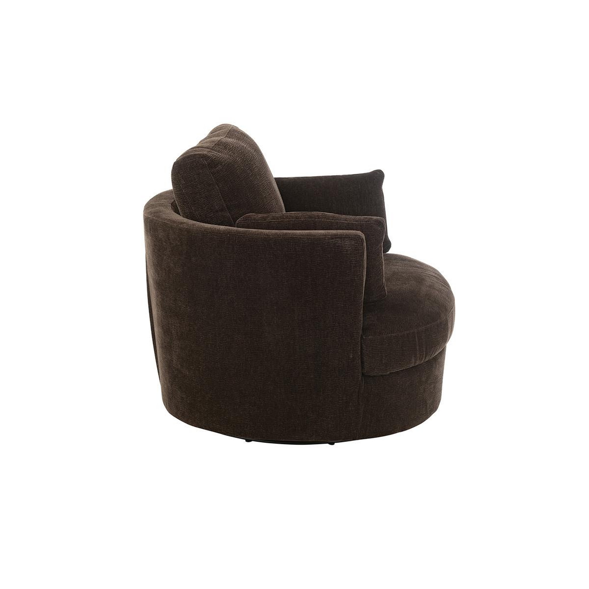 Voir la diapositive 3 : J-LINE Fauteuil Pivotant  Swiv  109cm Marron Foncé