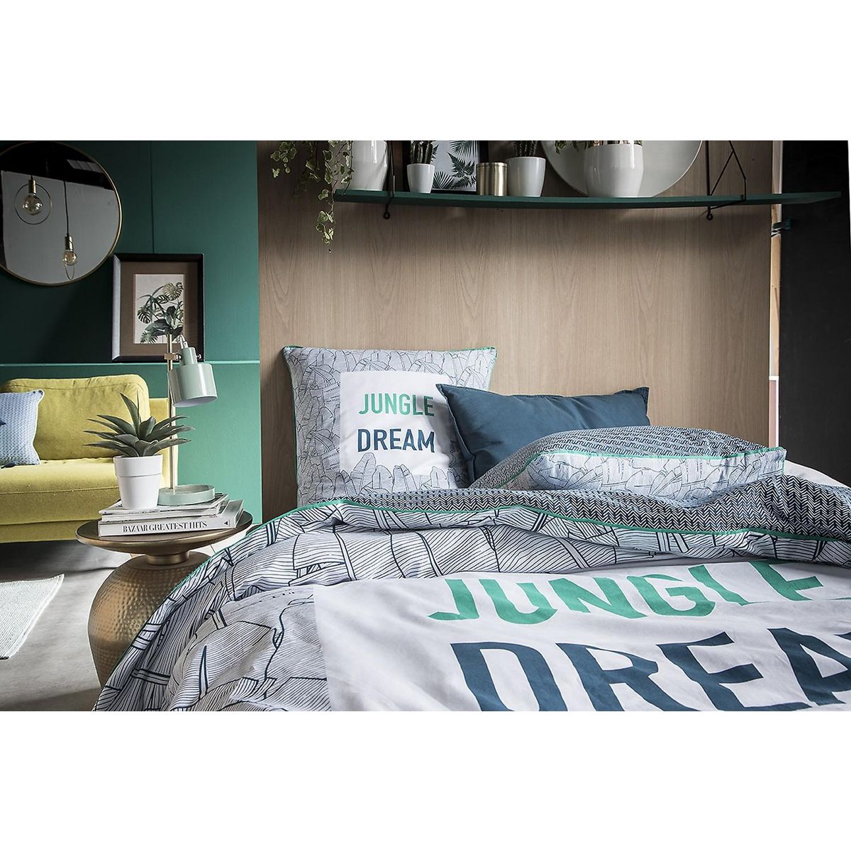 Home collection Parure housse de couette 100%coton 3pcs 260x240cm jungle dream