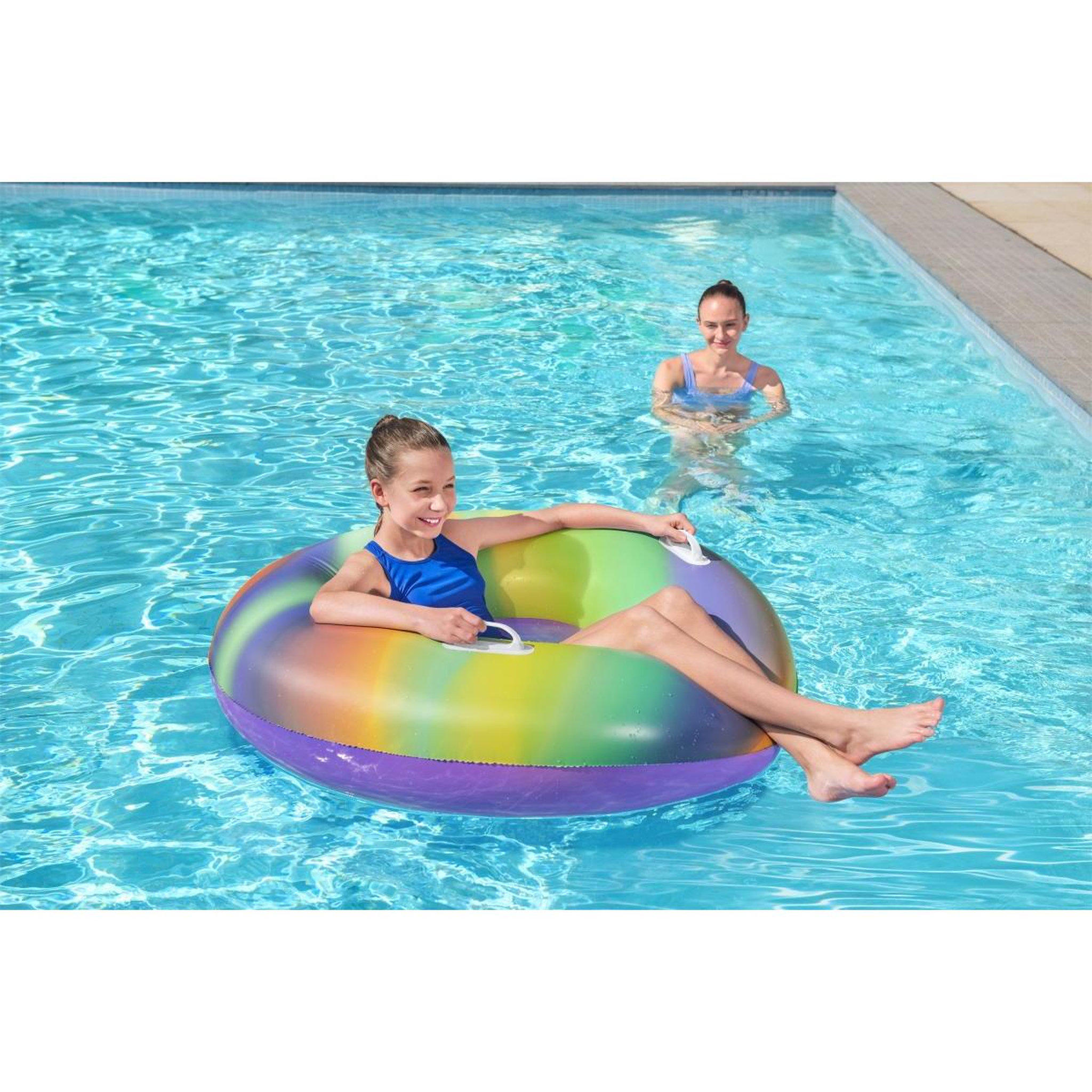 Voir la diapositive 4 : BESTWAY Bouée piscine arc-en-cliel  36352 1.19m