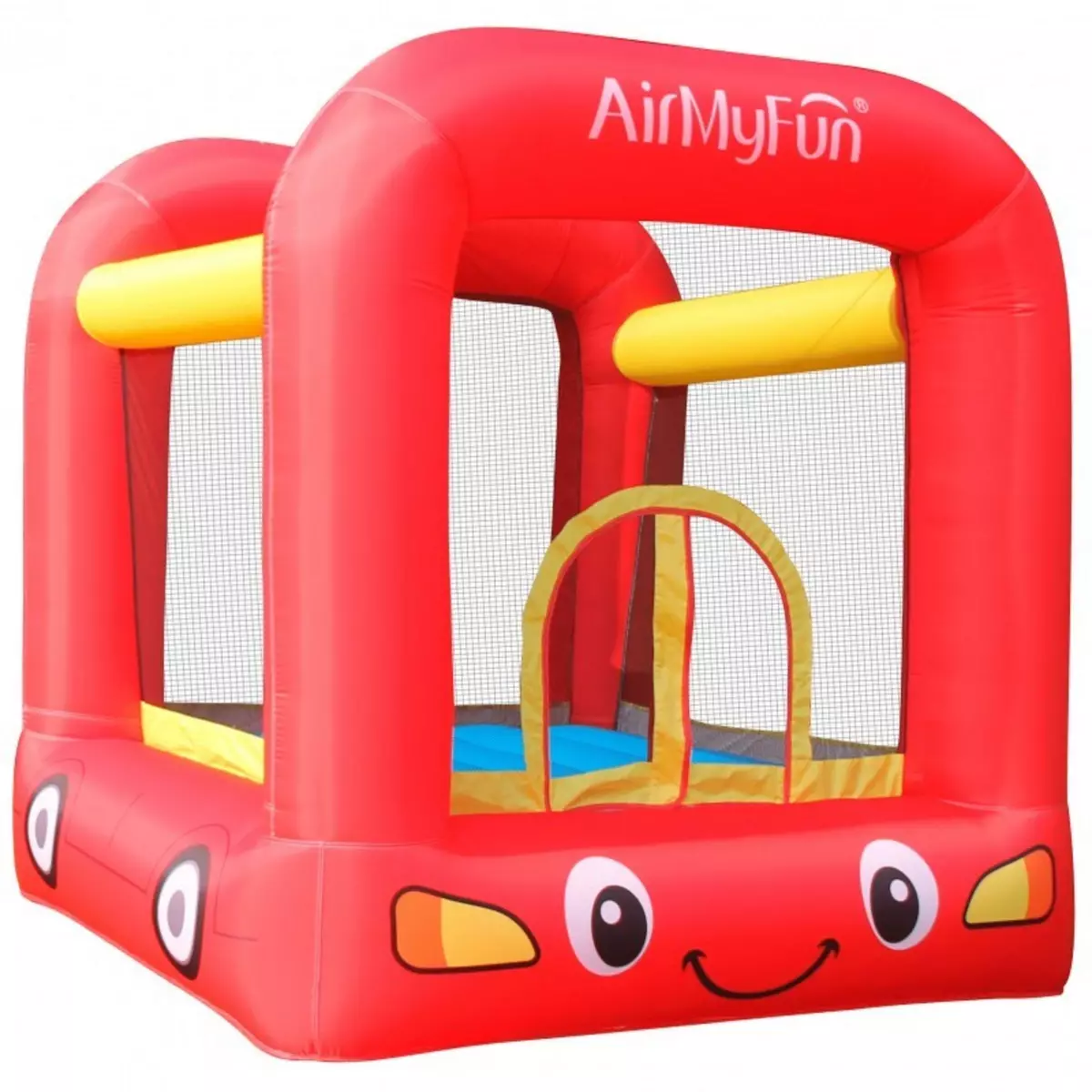 AIRMYFUN Château Gonflable Jumpy Car avec aire de jeux et trampoline, Surface 210x205x200 cm - souffleur et sac de rangement inclus