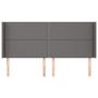 Voir la diapositive 3 : VIDAXL Tete de lit avec oreilles Gris 163x16x118/128 cm Similicuir