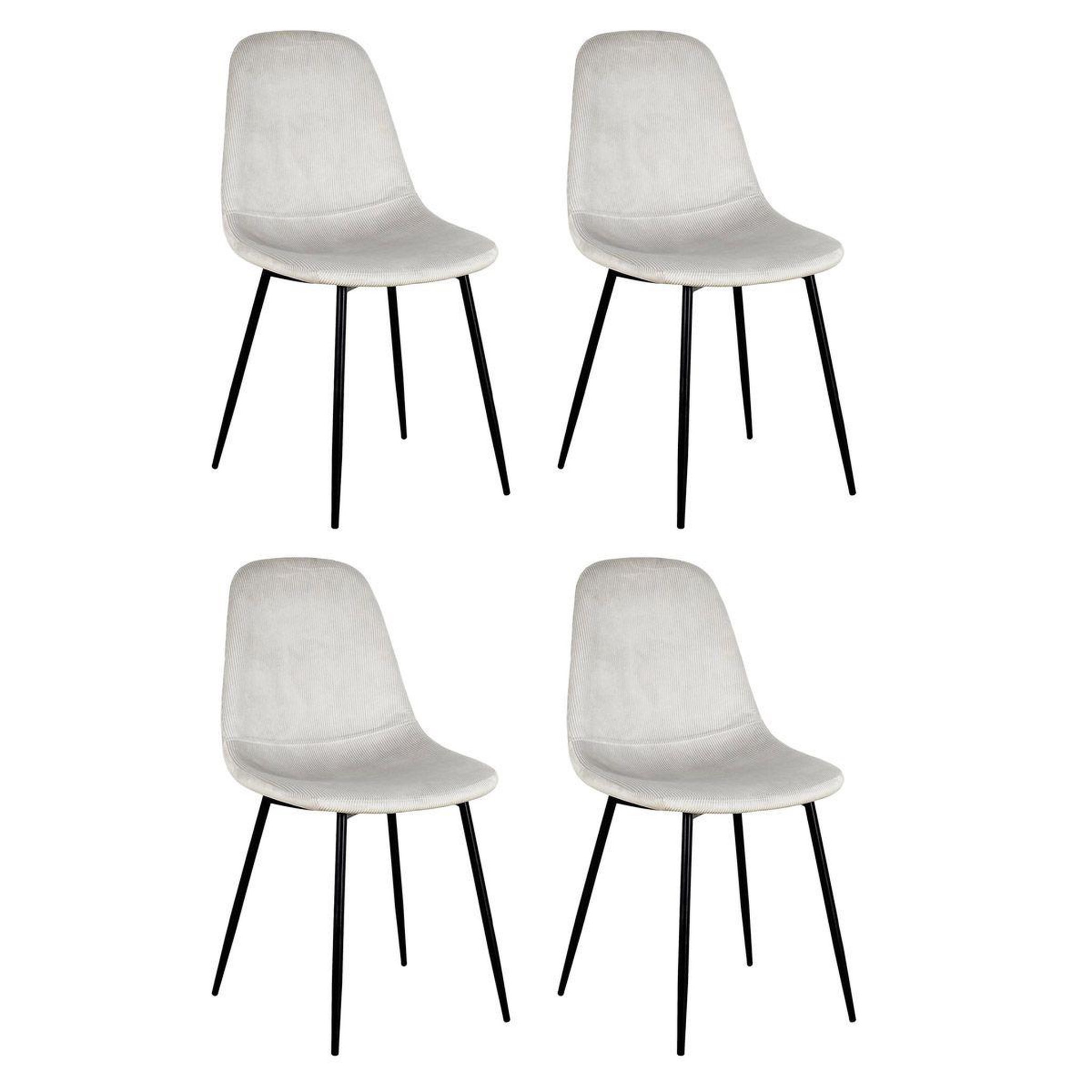 The Home Deco Factory Lot de 4 chaises velours  giulia  85cm gris clair
