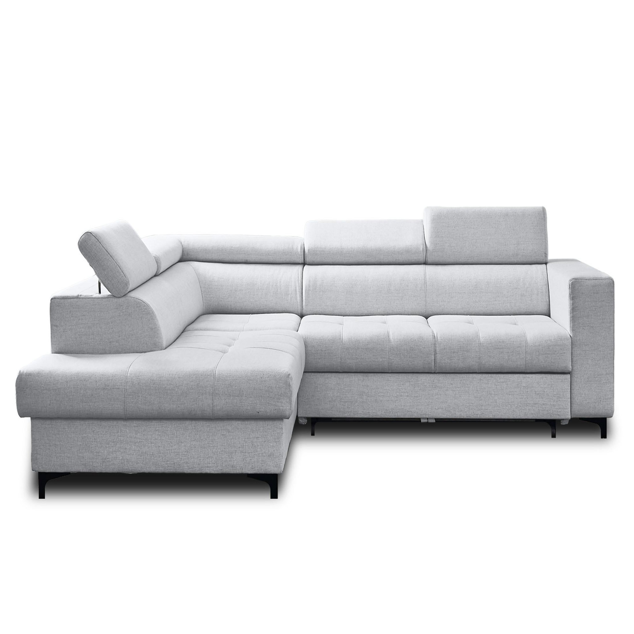 Voir la diapositive 1 : LISA DESIGN Olinda - canapé d'angle gauche - 5 places - convertible avec coffre et têtières réglables - en tissu